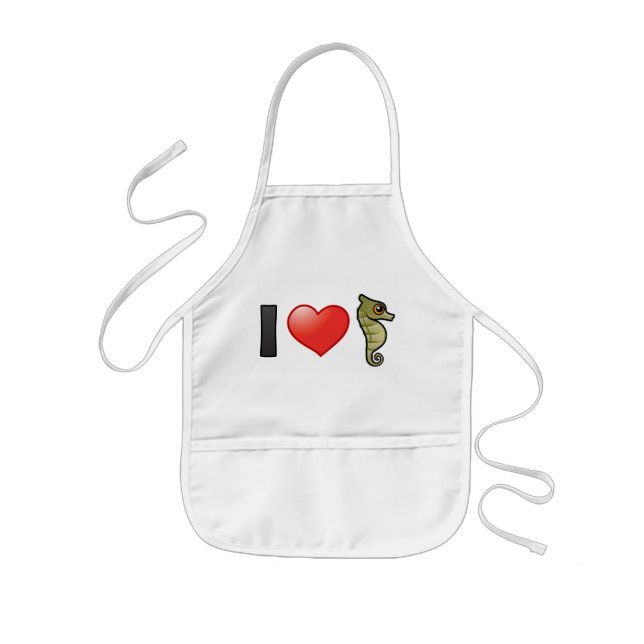 I Love Seahorses Kids' Apron (Front)