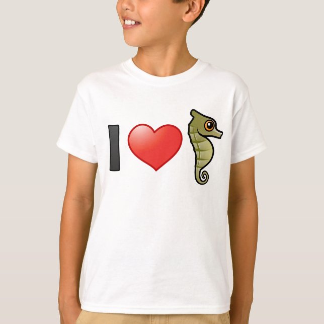 I Love Seahorses T-Shirt (Front)