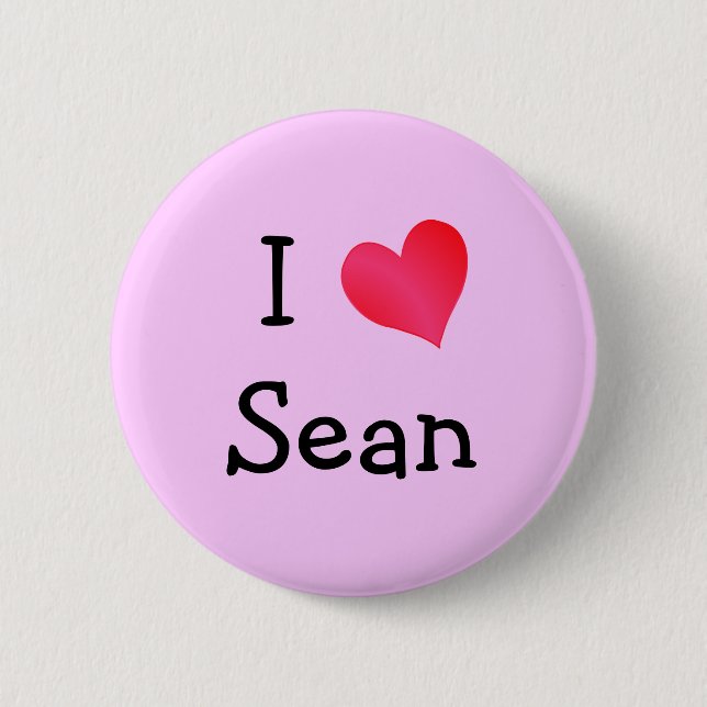 I Love Sean Pinback Button (Front)