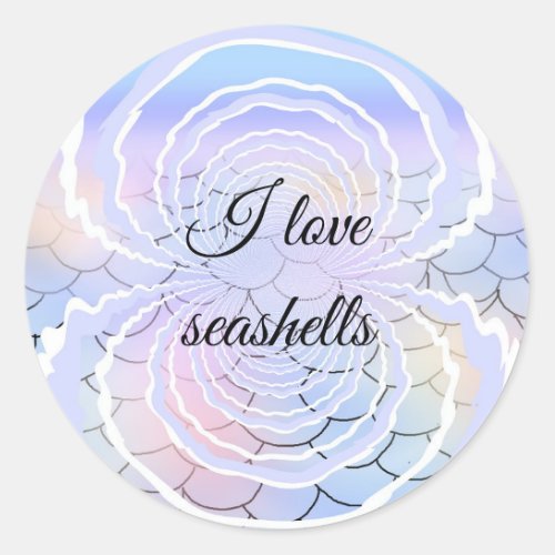 I Love Seashells Sticker