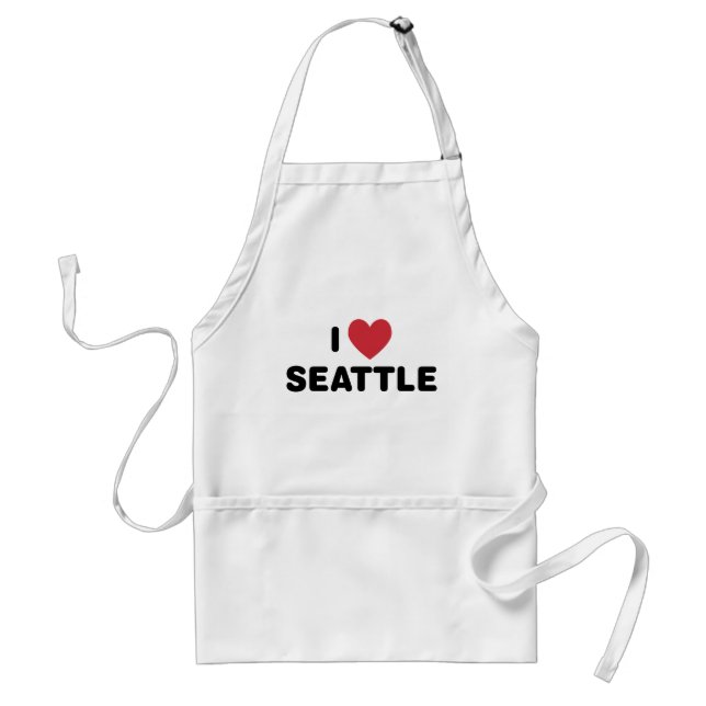 I Love Seattle Adult Apron (Front)