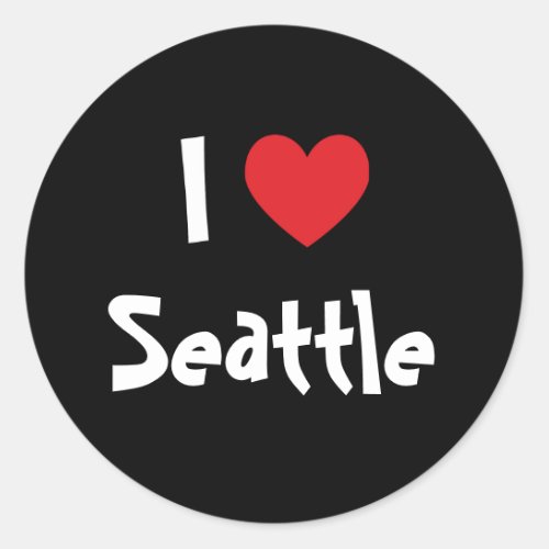 I Love Seattle Classic Round Sticker
