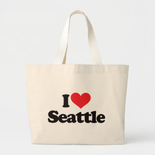 I Love Seattle Large Tote Bag