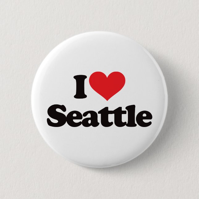 I Love Seattle Pinback Button (Front)