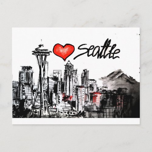 I love Seattle Postcard