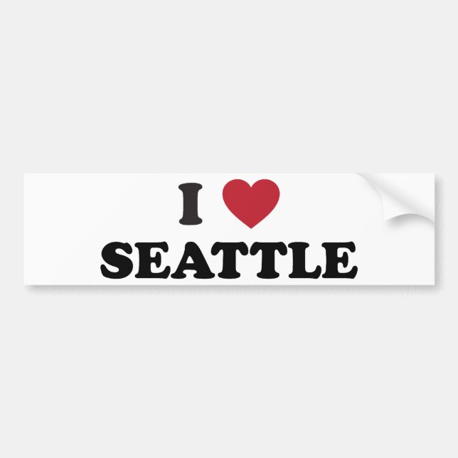 I Love Seattle Washington Bumper Sticker (Front)