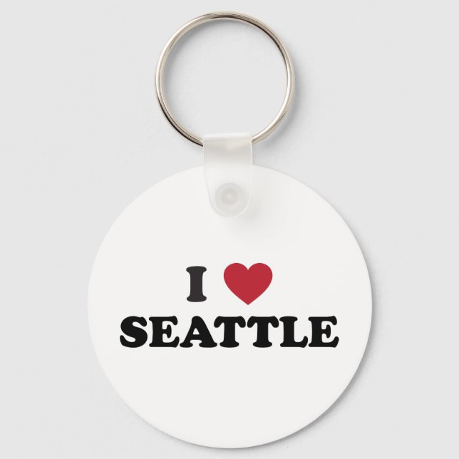 I Love Seattle Washington Keychain (Front)