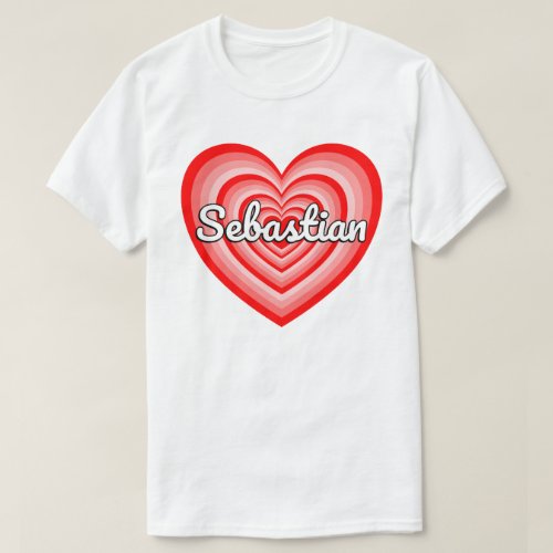 I Love Sebastian Heart Sebastian Name Sebastian T_Shirt