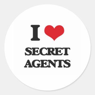I Love Secret Agents Classic Round Sticker