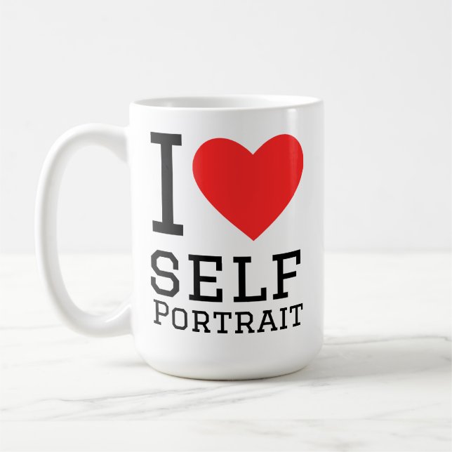 I love self portrait coffee mug (Left)
