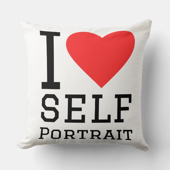 I love self portrait throw pillow (Front)