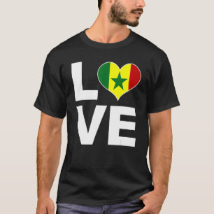 I Love Senegal Heart Flag Senegal T-Shirt