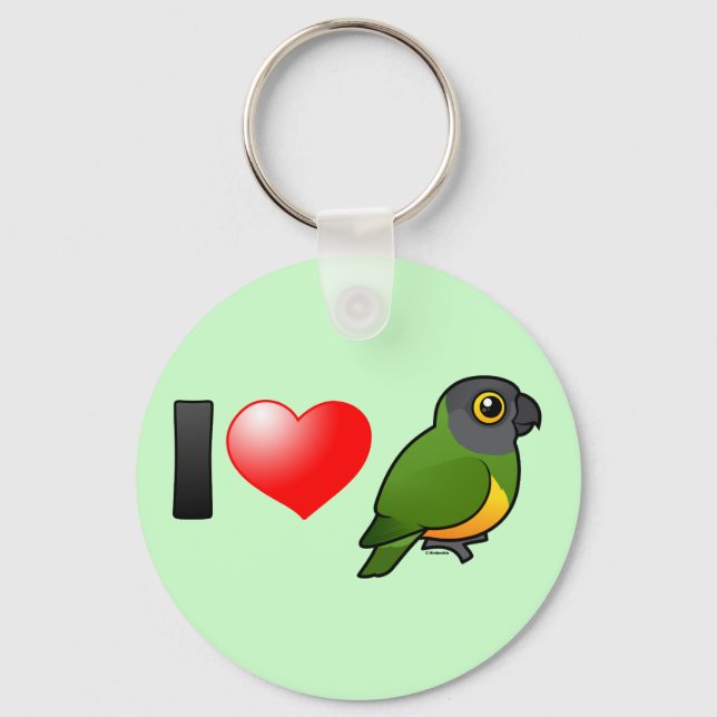 I Love Senegal Parrots Keychain (Front)