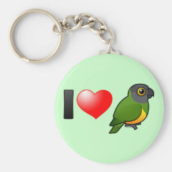I Love Senegal Parrots Basic Button Keychain