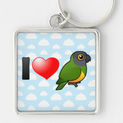 I Love Senegal Parrots Premium Square Keychain