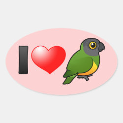 I Love Senegal Parrots Oval Sticker