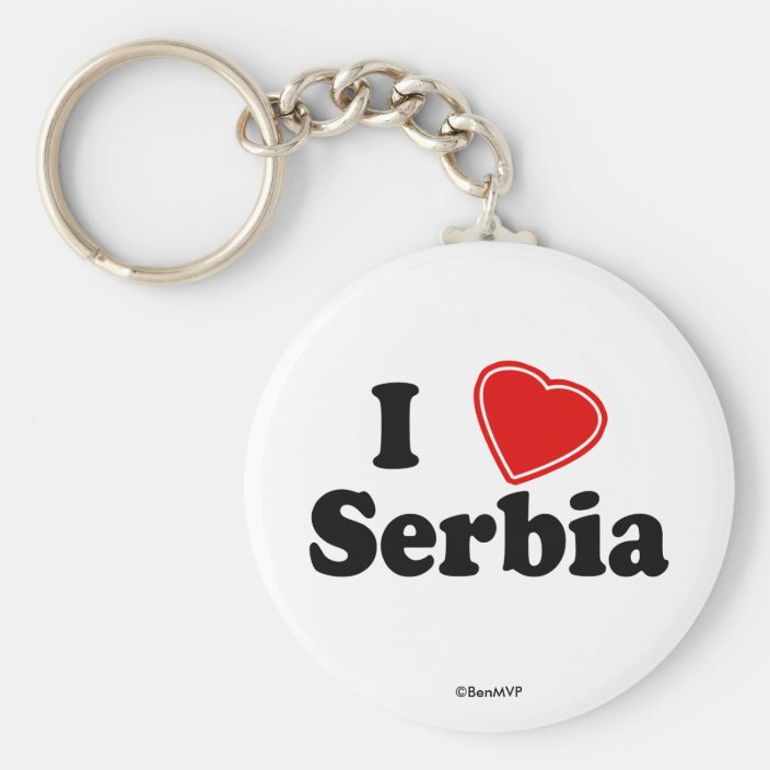 I Love Serbia Keychain