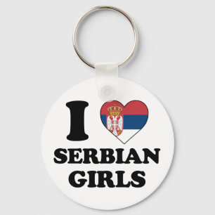 I love Serbian girls Keychain