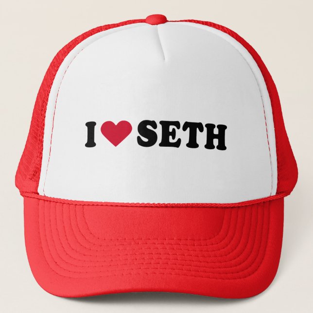 I LOVE SETH TRUCKER HAT (Front)