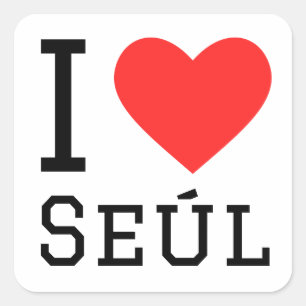 I love Seúl  Square Sticker
