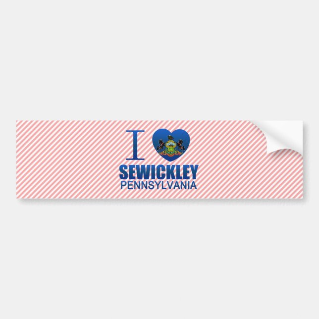 I Love Sewickley, PA Bumper Sticker (Front)