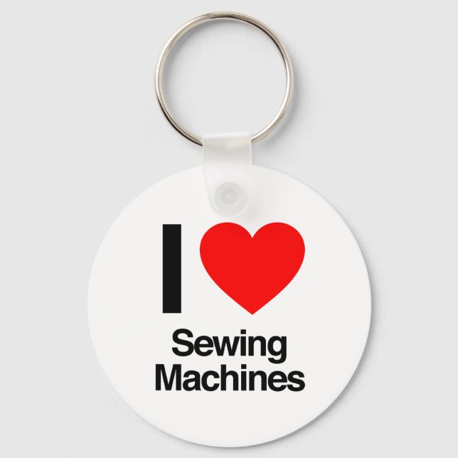 i love sewing machines keychain (Front)