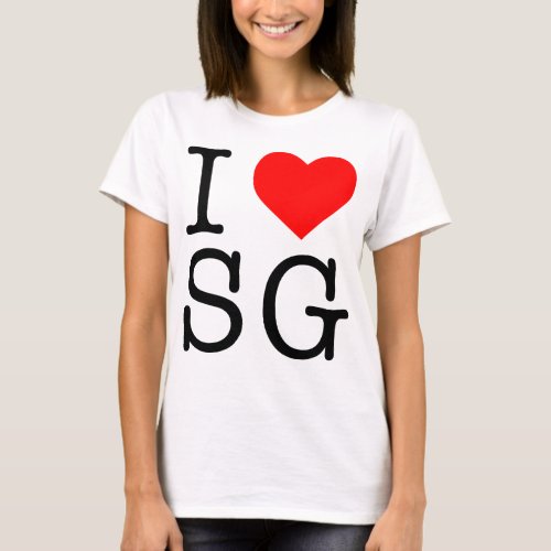 I LOVE SG I HEART SG SINGAPORE T_SHIRT