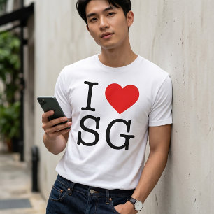 I LOVE SG I HEART SG SINGAPORE T-SHIRT