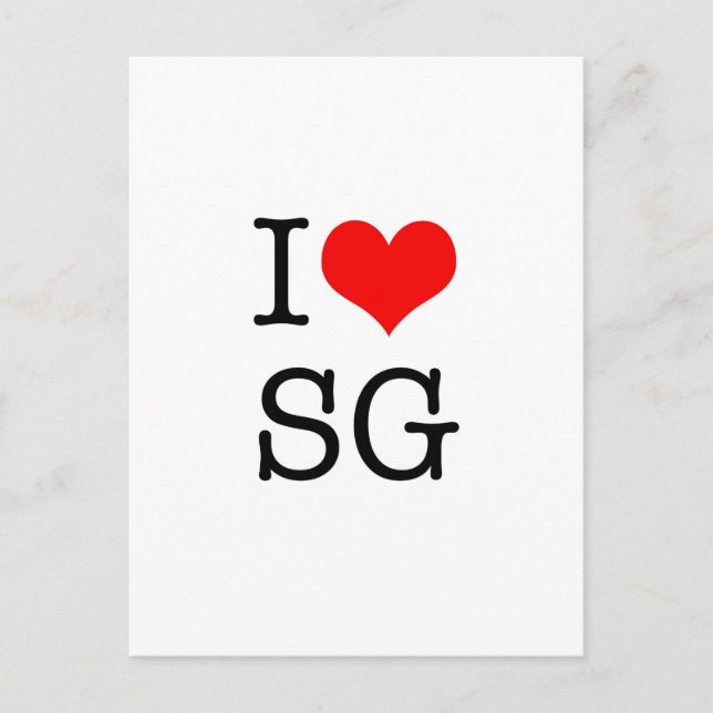 I LOVE SG postcard (portrait) (Front)