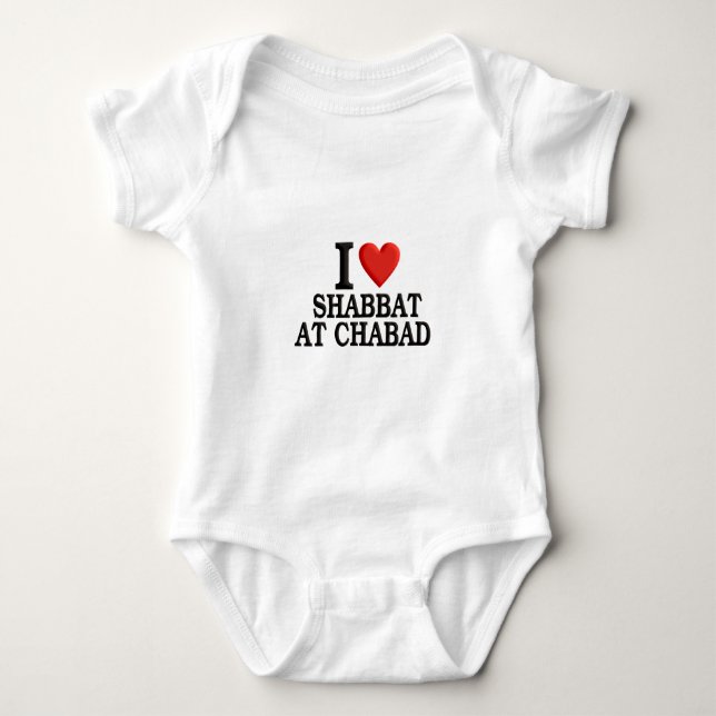 I love Shabbat at Chabad Baby Bodysuit (Front)