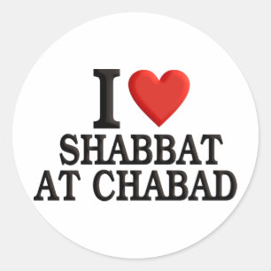 I love Shabbat at Chabad Classic Round Sticker