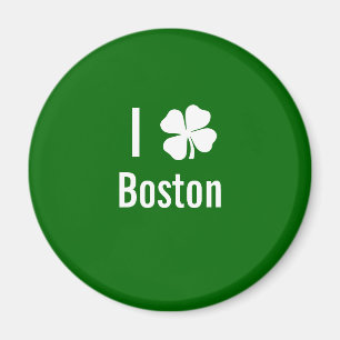 I love (shamrock) Boston St Patricks Day Magnet