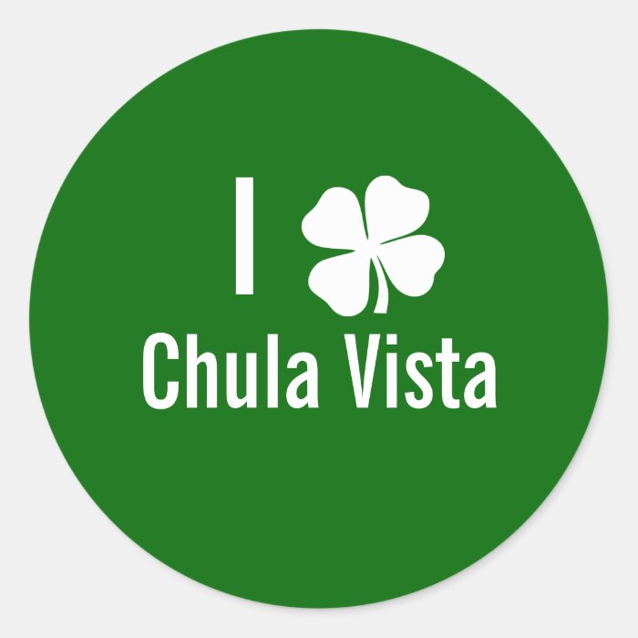 love (shamrock) Chula Vista St Patricks Day Round Sticker
