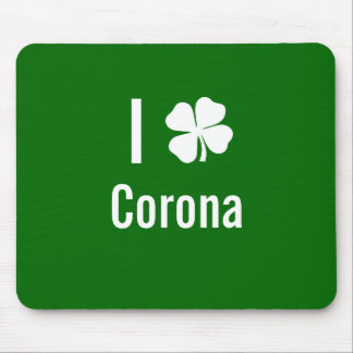 I love (shamrock) Corona St Patricks Day Mouse Pad