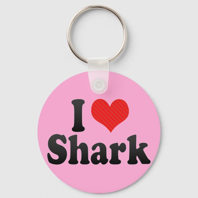 I Love Shark Keychain (Front)
