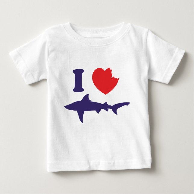 I Love Sharks Baby T-Shirt (Front)