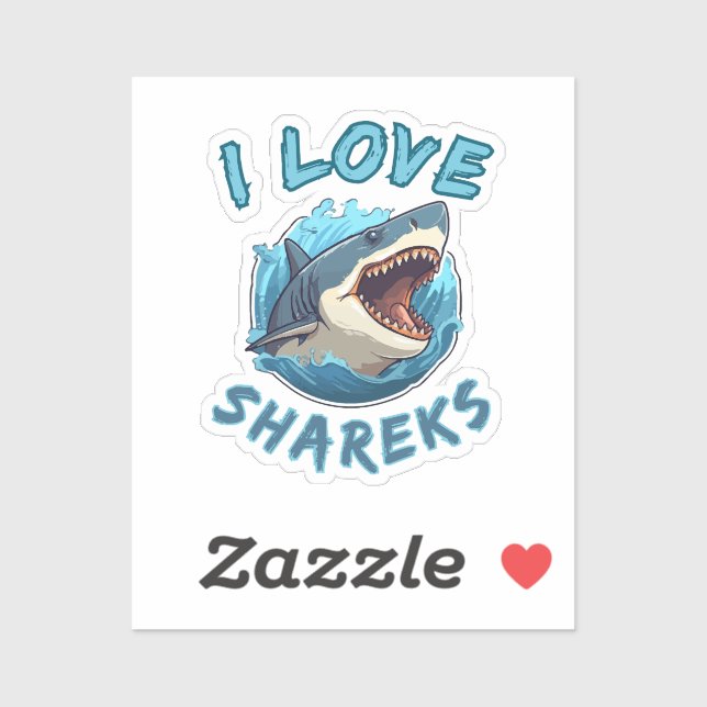 I Love Sharks Fisher Sticker (Sheet)