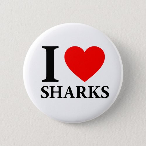 I Love Sharks Pinback Button