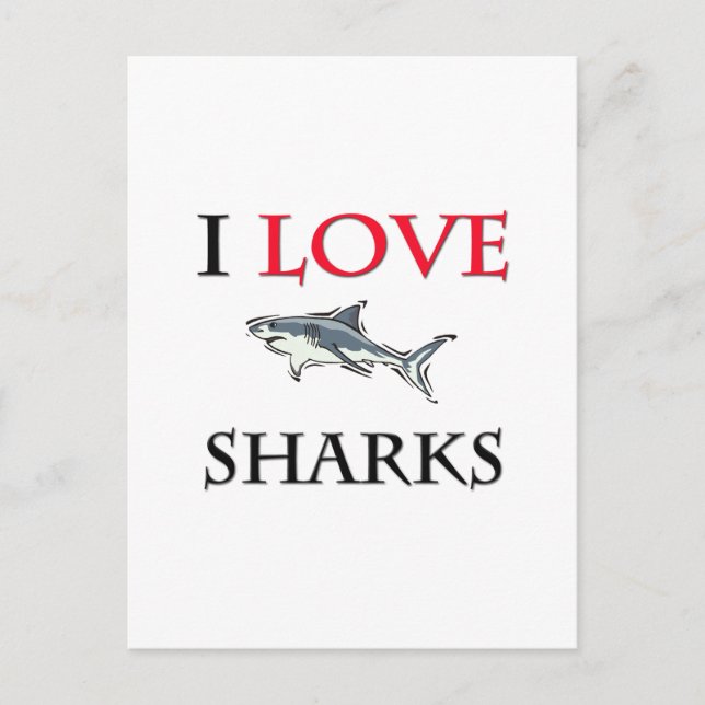 I Love Sharks Postcard (Front)