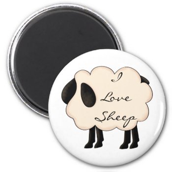 I Love Sheep Magnet by ThePigPen at Zazzle