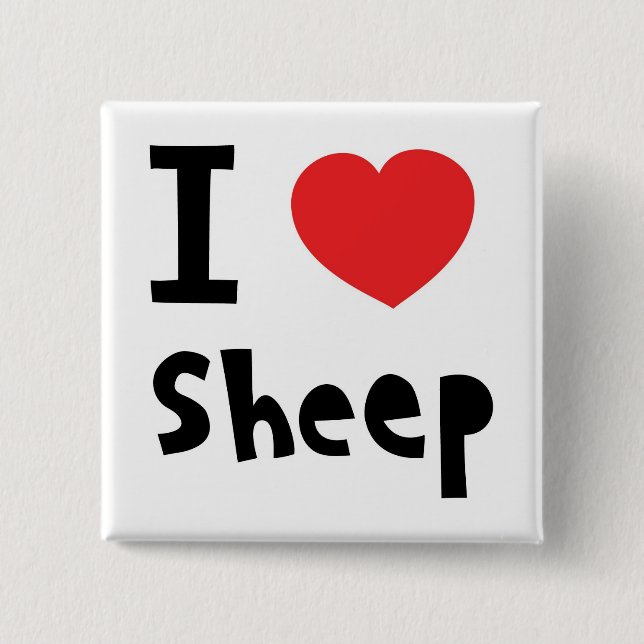 I love sheep pinback button (Front)