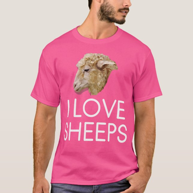 I Love Sheeps Sheep Lover Animal Lover T-Shirt (Front)