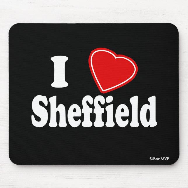 I Love Sheffield Mouse Pad (Front)