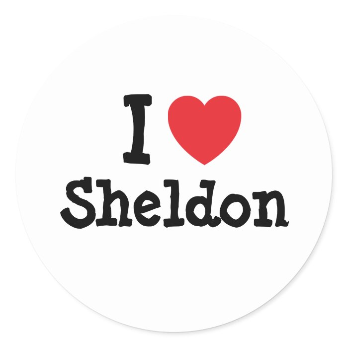 I love Sheldon heart custom personalized Round Stickers
