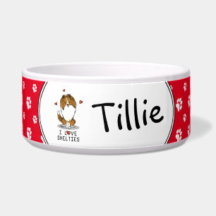 I Love Shelties (sable 2) Shetland Sheepdogs Cute Bowl