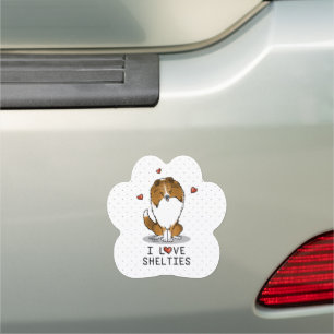 I Love Shelties (sable 2) Shetland Sheepdogs Cute Car Magnet