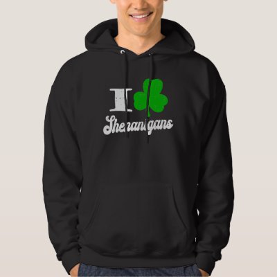 I Love Shenanigans Shamrock St Patrick Day Men Wom Hoodie
