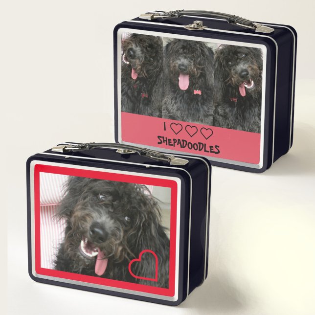 I Love Shepadoodles Metal Lunch Box (Creator Uploaded)