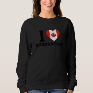I Love Sherbrooke Canada Heart FlAG Premium Sweatshirt