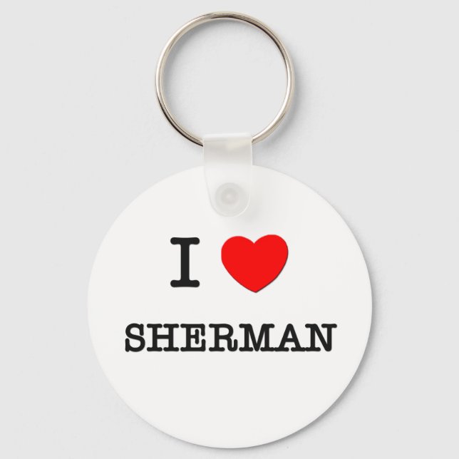 I Love Sherman Keychain (Front)